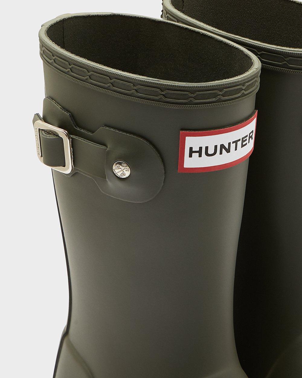 Hunter Niños Original Little - Botas de Lluvia Verde Oscuro Oliva - 490-HXKWTI